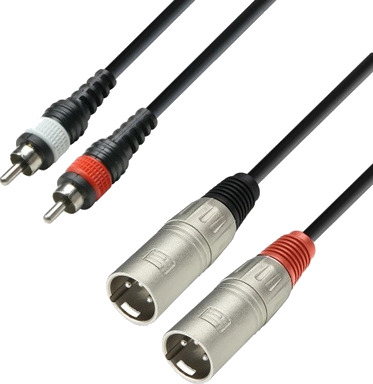 Adapterkabel 2 x XLR hann til 2 x RCA Phono hann