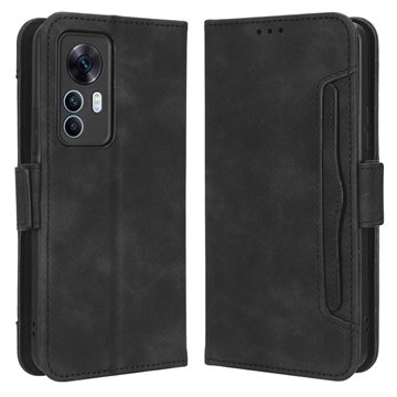 Xiaomi 12T/12T Pro Lommebok-deksel med Kortholder Svart