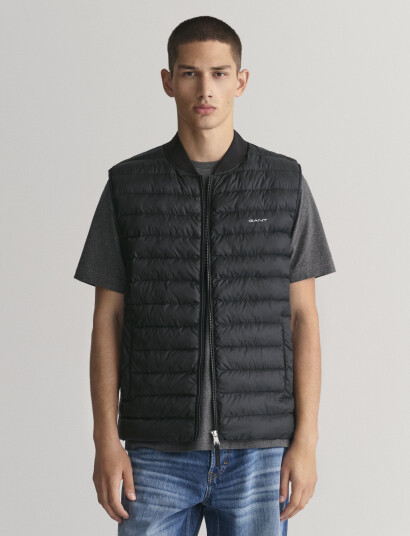 GANT Light Padded Bomber Vest - Black - XL GANT Light Padded Bomber Vest - Black - XL