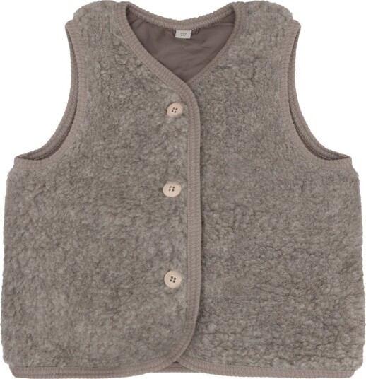 Huttelihut Vest Ull Teddy Camel Melert Huttelihut 8 år (128) Vest Beige Brun