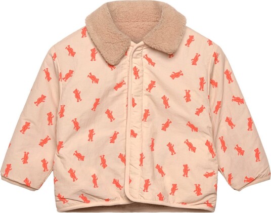 Bobo Choses Softpaw Monster Sheepskin Reversible Jacket PINK 86