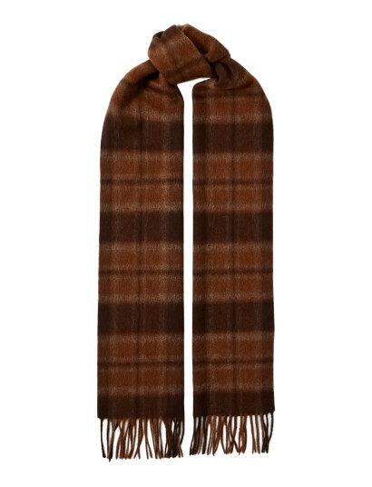 Selected Slhtope Wool Check Scarf - Brown - ONE SIZE Selected Slhtope Wool Check Scarf - Brown - ONE SIZE