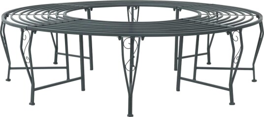 vidaXL Trebens 8 seter Ø 160 x 44 cm steel Sølvgrå Rund