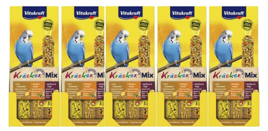Vitakraft Bird Treats 5 X Kräcker Mix Honey/Fruit/Egg For Budgies (Bundle) Vitakraft Bird Treats 5 X Kräcker Mix Honey/Fruit/Egg For Budgies (Bundle)