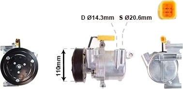 AC-kompressor VAN WEZEL 5300K734