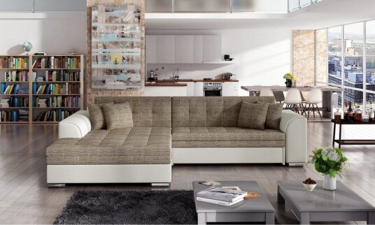 Hjørnesofa Eltap Sorento 296x194x78 cm Berlin 03 Soft 33 Beige Venstre