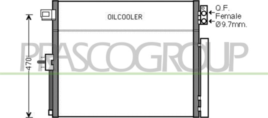 Kondensator klimaanlegg PRASCO JE022C001 Kondensator klimaanlegg PRASCO JE022C001