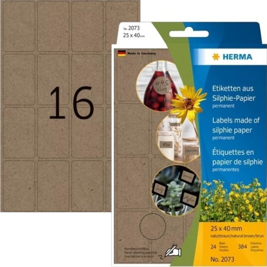 Herma 2073 Brun Avrundet Rektangel Permanent Universal Papir 158 G/M²