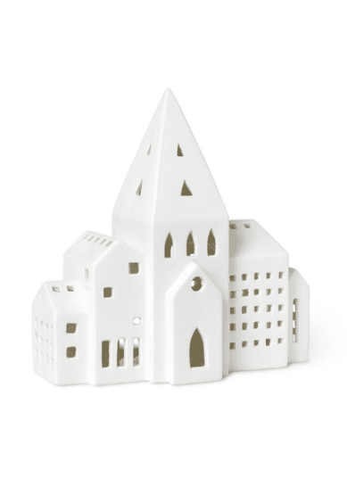 Kähler Urbania Lyslykt City 21 cm Hvit - Keramikk Kähler Urbania Lyslykt City 21 cm Hvit - Keramikk