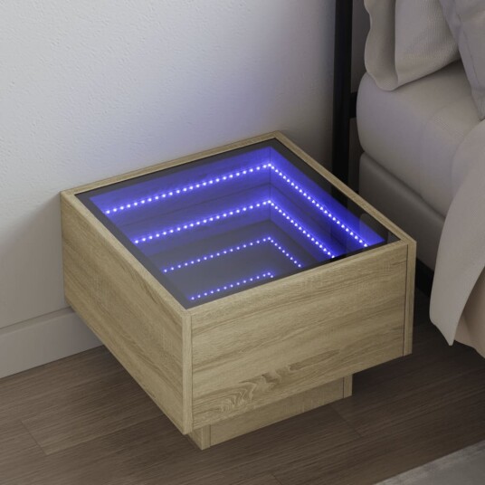  Salongbord med Infinity LED sonoma eik 40x40x30 cm 3284065