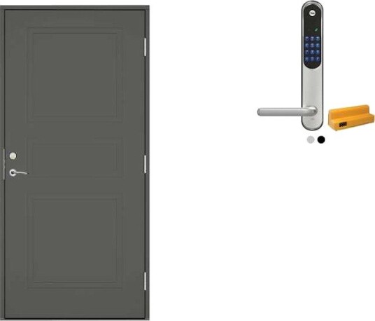 Ytterdør Swedoor Clever-Line+ Tyresta med Yale Doorman Classic Home