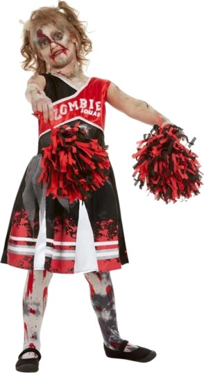 Smiffys Kostymer Zombie Cheerleader Rød/Svart Smiffys 7-9 år (122-134) Kostymer 51079-NC