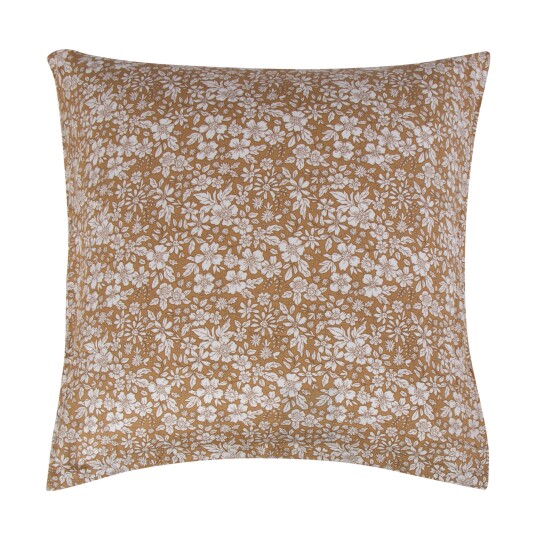 Borg Living Putetrekk - 60x63 cm - 100% Bomullssateng - Small flowers golden