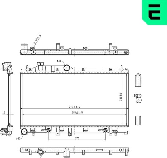 Radiator, motorkjøling ERA 673399 Radiator, motorkjøling ERA 673399