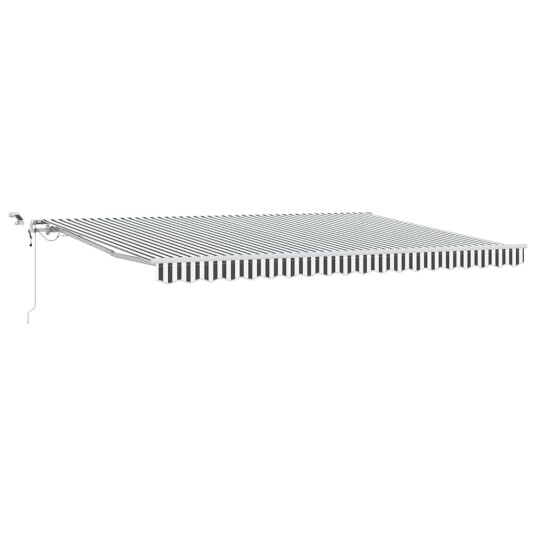 Automatisk uttrekkbar markise LED antrasitt og hvit 450x300 cm