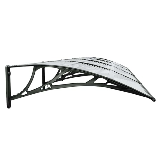 vidaXL Skjermtak svart og gjennomsiktig 400x80 cm polykarbonat