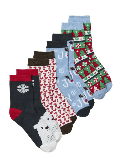 Vero Moda Girl Vmelf Socks Giftbox Xmas Girl Blue ONE SIZE