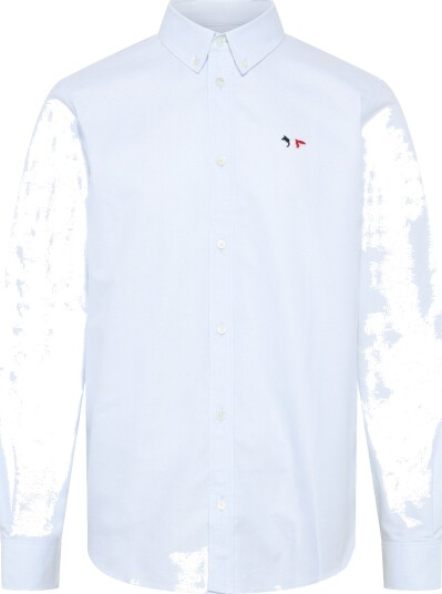 Maison Kitsune Tricolor Fox Patch Classic Shirt Bd Blue 38 Maison Kitsune Tricolor Fox Patch Classic Shirt Bd Blue 38