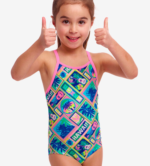 Funkita Badedrakt Trykt One delt UV50+ Ukulele Babe 4 år 104 Badetøy Flerfarget