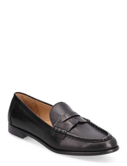 Lauren Ralph Lauren Wynnie Burnished Leather Loafer - Black - 36