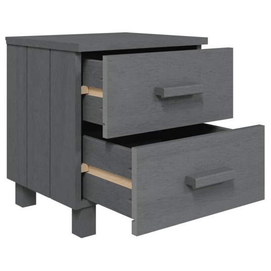 vidaXL Nattbord 40x35x44,5 cm heltre furu mørkegrå