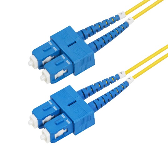 StarTech 2m (6.6ft) SC to SC (UPC) OS2 Single Mode Duplex Fiber Optic Cable, 9/125µm, Laser Optimized, 40G/100G Zipcord, Bend Insensitive, Low