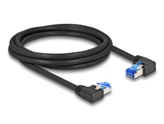 Delock Rj45 Nettverkskabel Cat.6A S/Ftp Høyre / Venstre Vinklet 2 M Svart Delock Rj45 Nettverkskabel Cat.6A S/Ftp Høyre / Venstre Vinklet 2 M Svart