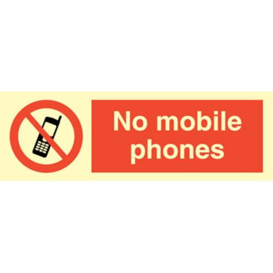 Jo Safety No mobile phone Self Adhesive Vinyl V HR 100 x 300 mm IMO 102037VHR