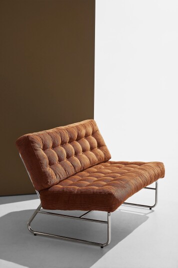 Jotex 2seters Loungesofa Jern/Polyester Kanelbrun kordfløyel Luca 2162288010