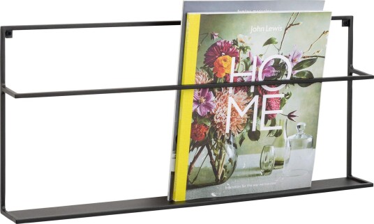 Magasinholder I Sort Metal 7X26x57 Cm - Til Vægmontering