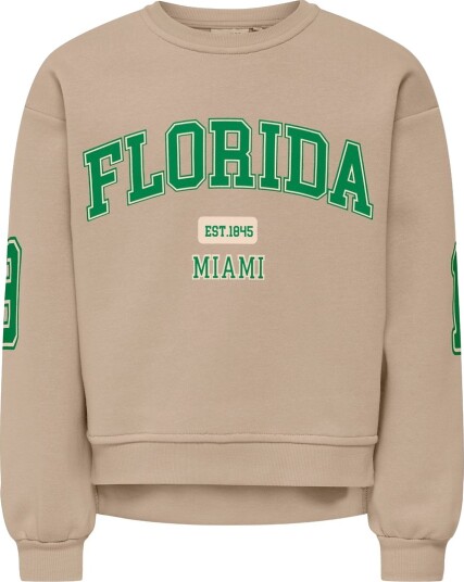 Kids Only Collegegenser KogVictory Hummus/Florida/Medium+ Gr Kids Only 7 8 år 122 128 Collegegenser Beige Grønn