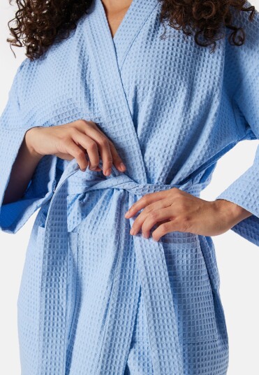 BUBBLEROOM Bonnie Cotton Waffle Robe Light blue XXS/XS