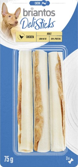 Briantos Deli Sticks 12.7 cm for hunder 3 stykker Kylling 75 g