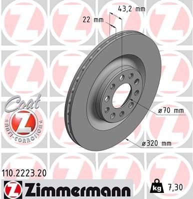 Bremseskive ZIMMERMANN 110.2223.20