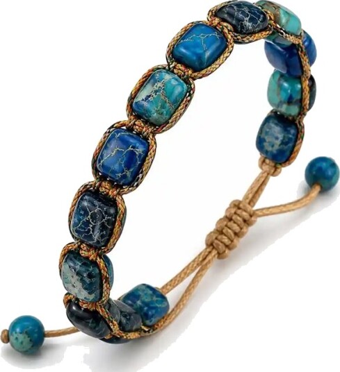 Boheme Ocean DepthsHerrearmband med djupblå naturstein