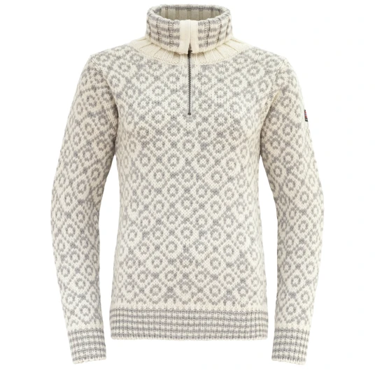 Devold Unisex Svalbard Wool Zip Neck  Offwhite/grey S