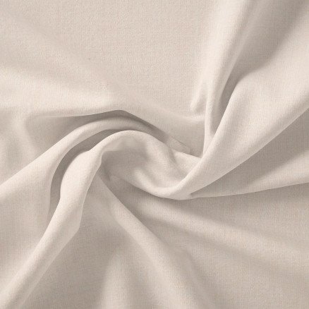 Stoffabrics Swan Solid Bomullslerret Stoff 150cm 025 Råhvit 50cm