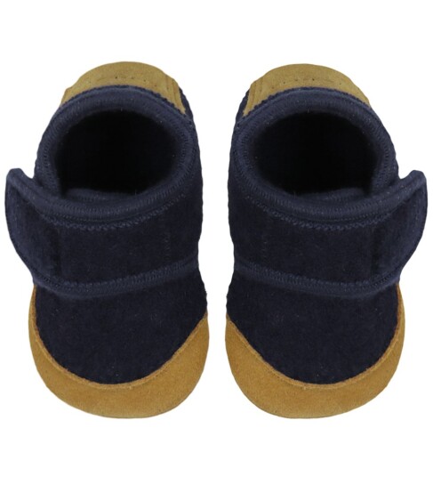 En Fant Wool Slippers W. Suede - Navy - 27\28