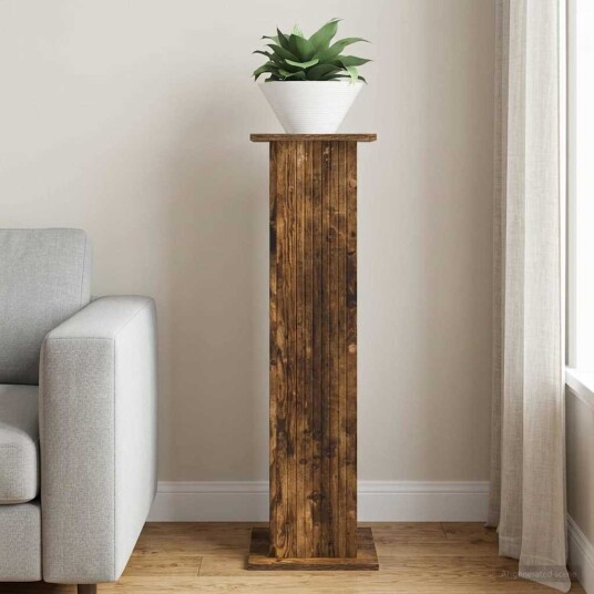 vidaXL Planteholder Røkt Eik 30,5 x 30 x 100,5 cm Konstruert tre