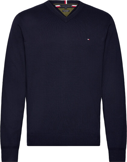 Tommy Hilfiger Pima Org Ctn Cashmere V Neck Blue XL