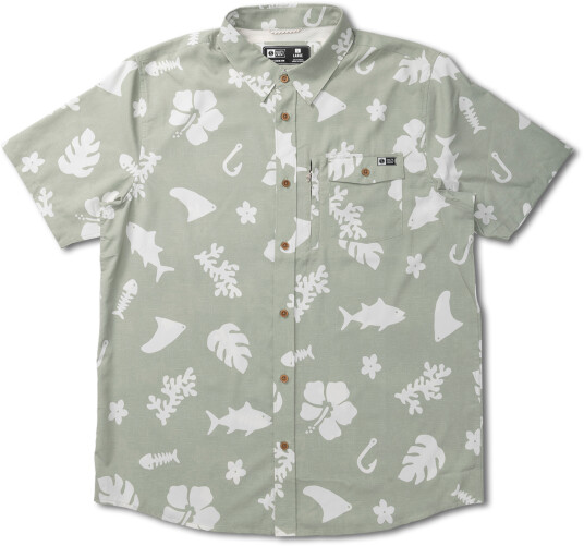 Salty Crew Men's Shoots SS Tech Woven Dusty Sage S, Dusty Sage