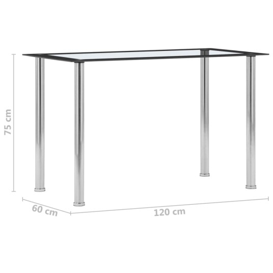 vidaXL Spisebord svart og gjennomsiktig 120x60x75 cm herdet glass vidaXL Spisebord svart og gjennomsiktig 120x60x75 cm herdet glass
