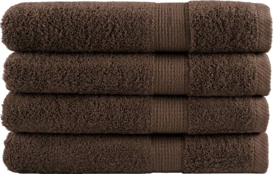 vidaXL Premium håndklær SOLUND 4 stk brun 100x200 cm 600gsm vidaXL Premium håndklær SOLUND 4 stk brun 100x200 cm 600gsm