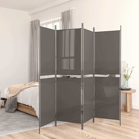 vidaXL Romdeler med 5 paneler antrasitt 250x180 cm stoff