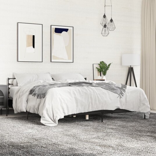  Sengeramme svart 180x200 cm konstruert tre og metall 8721102613531