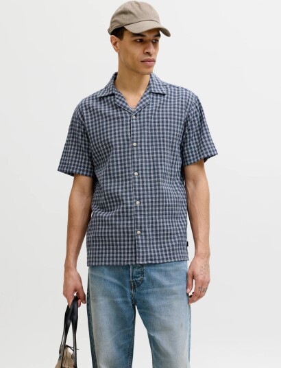Jack & Jones Jprblulevi Dobby S/S Resort Shirt Styd   Multi/patterned   XXL