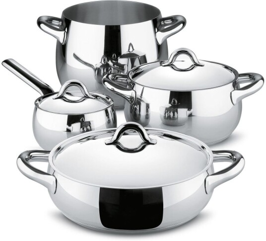 Alessi Mami grytesett 7 deler Rustfritt stål Alessi Mami grytesett 7 deler Rustfritt stål