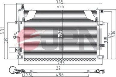 Kondensator, klimaanlegg JPN 60C9146-JPN