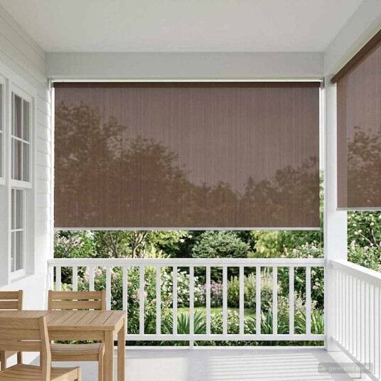 vidaXL Utendørs Rullegardin 90% UV-blokk Gråbrun 180 x 140 cm HDPE