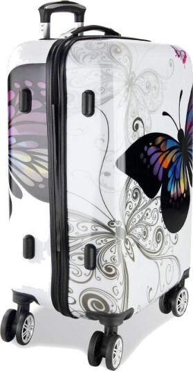 Hardskallkoffert 66L, sommerfugldesign, ABS-plast Hardskallkoffert 66L, sommerfugldesign, ABS-plast